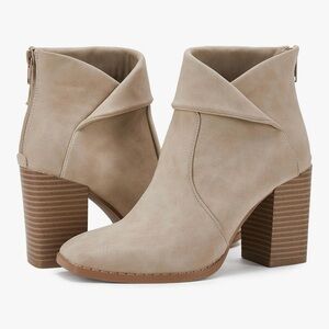 ZBY Beige Ankle Boots for Women, NEW, Size 9